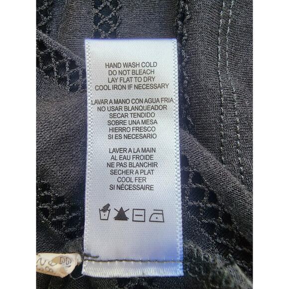 Calvin Klein Swimwear Dress Womens L XL Black Mesh Stripe Sheer Beach Cover Up - Picture 9 of 15